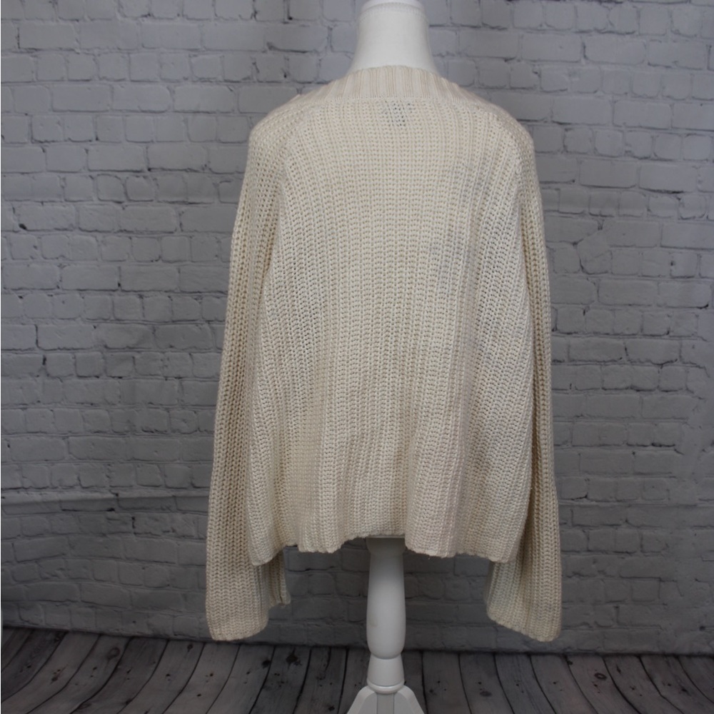 AERIE KNIT CREAM AND NAVY LACE UP SWEATER - Size XL SKU:136 - Picture 3 of 5